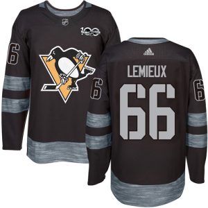 Kinder Pittsburgh Penguins Eishockey Trikot Mario Lemieux #66 Authentic Schwarz 1917-2017 100th Anniversary